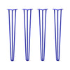 DIY Hairpin Legs Hairpin Legs 36" / Blue / 1/2" Hairpin Legs Set of 4, 3-Rod Design - Blue Powder Coated Finish