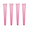 DIY Hairpin Legs Hairpin Legs 36" / Fuchsia / 1/2" Hairpin Legs Set of 4, 3-Rod Design - Fuchsia Powder Coated Finish
