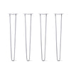 Hairpin Legs Set of 4, 2-Rod Design - Grey Powder Coated Finish