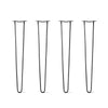 Hairpin Legs Set of 4, 2-Rod Design - Jet Black Satin Powder Coated Finish