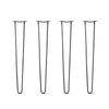 DIY Hairpin Legs Hairpin Legs 36" / Jet Black Satin / 1/2" Hairpin Legs Set of 4, 2-Rod Design - Jet Black Satin Powder Coated Finish