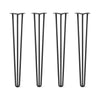 DIY Hairpin Legs Hairpin Legs 36" / Jet Black Satin / 1/2" Hairpin Legs Set of 4, 3-Rod Design - Jet Black Satin Powder Coated Finish