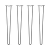 DIY Hairpin Legs Hairpin Legs 36" / Jet Black Satin / 3/8" Hairpin Legs Set of 4, 2-Rod Design - Jet Black Satin Powder Coated Finish