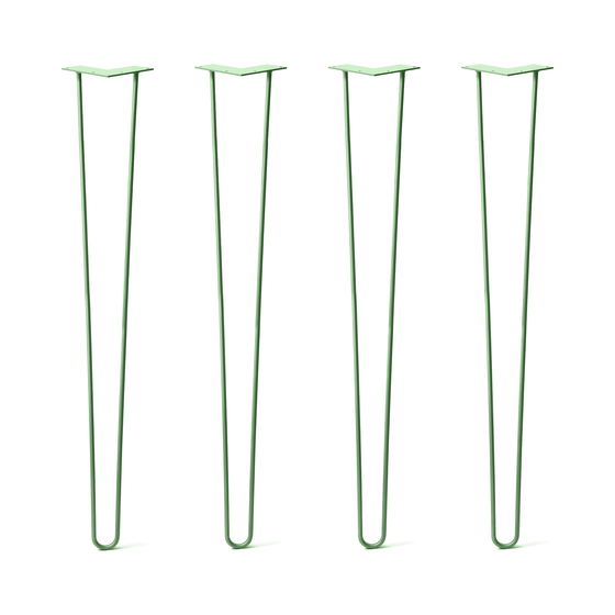 Hairpin Legs Set of 4, 2-Rod Design - Mint Powder Coated Finish