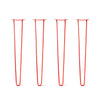 Hairpin Legs Set of 4, 2-Rod Design - Satin-Red Powder Coated Finish
