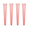 DIY Hairpin Legs Hairpin Legs 36" / Orange / Red / 1/2" Hairpin Legs Set of 4, 3-Rod Design - Orange-Red Powder Coated Finish