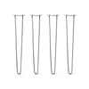 DIY Hairpin Legs Hairpin Legs 36" / Raw Steel / 1/2" Hairpin Legs Set of 4, 2-Rod Design - Raw Steel