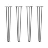 Hairpin Legs Set of 4, 3-Rod Design - Raw Steel