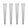 DIY Hairpin Legs Hairpin Legs 36" / Raw Steel / 1/2" Hairpin Legs Set of 4, 3-Rod Design - Raw Steel