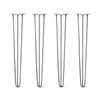 DIY Hairpin Legs Hairpin Legs 36" / Raw Steel / 3/8" Hairpin Legs Set of 4, 3-Rod Design - Raw Steel