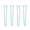 DIY Hairpin Legs Hairpin Legs 36" / Teal / 1/2" Hairpin Legs Set of 4, 2-Rod Design - Teal Powder Coated Finish