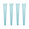 DIY Hairpin Legs Hairpin Legs 36" / Teal / 1/2" Hairpin Legs Set of 4, 3-Rod Design - Teal Powder Coated Finish