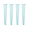 Hairpin Legs Set of 4, 3-Rod Design - Teal Powder Coated Finish