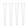 DIY Hairpin Legs Hairpin Legs 36" / White / 3/8" Hairpin Legs Set of 4, 2-Rod Design - White Powder Coated Finish