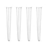 DIY Hairpin Legs Hairpin Legs 36" / White / 3/8" Hairpin Legs Set of 4, 3-Rod Design - White Powder Coated Finish