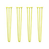DIY Hairpin Legs Hairpin Legs 36" / Yellow / 3/8" Hairpin Legs Set of 4, 3-Rod Design - Yellow Powder Coated Finish