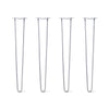 Hairpin Legs Set of 4, 2-Rod Design - Grey Powder Coated Finish