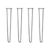 Hairpin Legs Set of 4, 2-Rod Design - Jet Black Satin Powder Coated Finish