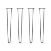 DIY Hairpin Legs Hairpin Legs 37" / Jet Black Satin / 1/2" Hairpin Legs Set of 4, 2-Rod Design - Jet Black Satin Powder Coated Finish