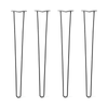 Hairpin Legs Set of 4, 2-Rod Design - Jet Black Satin Powder Coated Finish