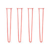 Hairpin Legs Set of 4, 2-Rod Design - Satin-Red Powder Coated Finish
