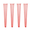 DIY Hairpin Legs Hairpin Legs 37" / Orange / Red / 1/2" Hairpin Legs Set of 4, 3-Rod Design - Orange-Red Powder Coated Finish