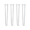 DIY Hairpin Legs Hairpin Legs 37" / Raw Steel / 1/2" Hairpin Legs Set of 4, 2-Rod Design - Raw Steel