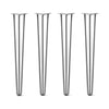 Hairpin Legs Set of 4, 3-Rod Design - Raw Steel