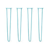 DIY Hairpin Legs Hairpin Legs 37" / Teal / 1/2" Hairpin Legs Set of 4, 2-Rod Design - Teal Powder Coated Finish
