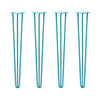 DIY Hairpin Legs Hairpin Legs 37" / Teal / 1/2" Hairpin Legs Set of 4, 3-Rod Design - Teal Powder Coated Finish