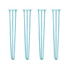 DIY Hairpin Legs Hairpin Legs 37" / Teal / 3/8" Hairpin Legs Set of 4, 3-Rod Design - Teal Powder Coated Finish