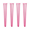 DIY Hairpin Legs Hairpin Legs 38" / Fuchsia / 1/2" Hairpin Legs Set of 4, 3-Rod Design - Fuchsia Powder Coated Finish