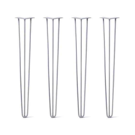 Hairpin Legs Set of 4, 3-Rod Design - Grey Powder Coated Finish