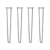 Hairpin Legs Set of 4, 2-Rod Design - Jet Black Satin Powder Coated Finish