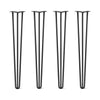 DIY Hairpin Legs Hairpin Legs 38" / Jet Black Satin / 1/2" Hairpin Legs Set of 4, 3-Rod Design - Jet Black Satin Powder Coated Finish