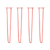 Hairpin Legs Set of 4, 2-Rod Design - Satin-Red Powder Coated Finish