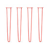 DIY Hairpin Legs Hairpin Legs 38" / Orange / Red / 1/2" Hairpin Legs Set of 4, 2-Rod Design - Orange-Red Powder Coated Finish