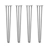 DIY Hairpin Legs Hairpin Legs 38" / Raw Steel / 1/2" Hairpin Legs Set of 4, 3-Rod Design - Raw Steel