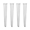 Hairpin Legs Set of 4, 3-Rod Design - Raw Steel