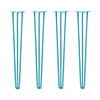 DIY Hairpin Legs Hairpin Legs 38" / Teal / 1/2" Hairpin Legs Set of 4, 3-Rod Design - Teal Powder Coated Finish