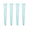 DIY Hairpin Legs Hairpin Legs 38" / Teal / 3/8" Hairpin Legs Set of 4, 3-Rod Design - Teal Powder Coated Finish