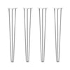 DIY Hairpin Legs Hairpin Legs 38" / White / 1/2" Hairpin Legs Set of 4, 3-Rod Design - White Powder Coated Finish