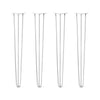DIY Hairpin Legs Hairpin Legs 38" / White / 3/8" Hairpin Legs Set of 4, 3-Rod Design - White Powder Coated Finish