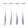 DIY Hairpin Legs Hairpin Legs 39" / Blue / 3/8" Hairpin Legs Set of 4, 2-Rod Design - Blue Powder Coated Finish