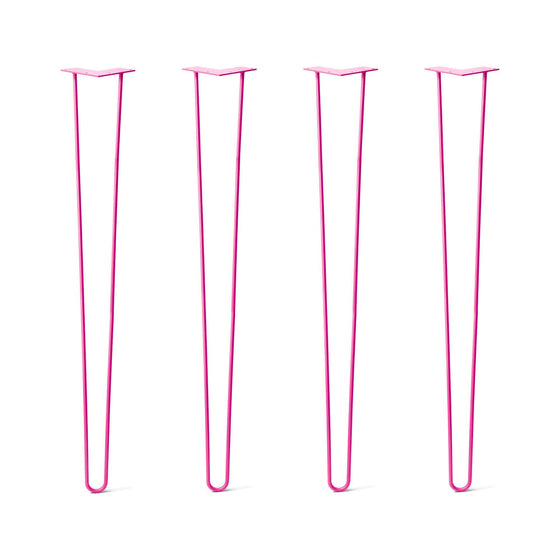 Hairpin Legs Set of 4, 2-Rod Design - Fuchsia Powder Coated Finish