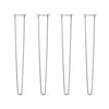 Hairpin Legs Set of 4, 2-Rod Design - Grey Powder Coated Finish