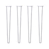 Hairpin Legs Set of 4, 2-Rod Design - Grey Powder Coated Finish