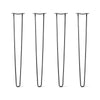 Hairpin Legs Set of 4, 2-Rod Design - Jet Black Satin Powder Coated Finish