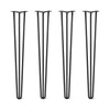 DIY Hairpin Legs Hairpin Legs 39" / Jet Black Satin / 1/2" Hairpin Legs Set of 4, 3-Rod Design - Jet Black Satin Powder Coated Finish