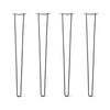 DIY Hairpin Legs Hairpin Legs 39" / Jet Black Satin / 3/8" Hairpin Legs Set of 4, 2-Rod Design - Jet Black Satin Powder Coated Finish